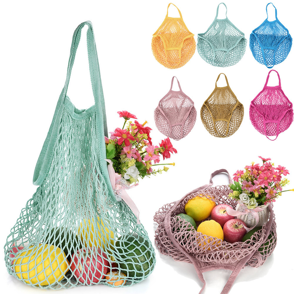 Factory For Laundry Mesh Bag Factory - Biodegraded Foldable Cotton Mesh Tote Bag Net Shopper Grocery Bag – Tongxing