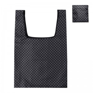 100% RPET Waterproof Fabric Made Grocery Bag, Foldable Reusable Shopper Tote Bag
