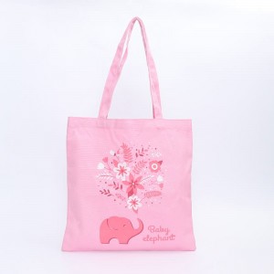 Romantic Pink Tote Bags Custom Logo Women Canvas Bag