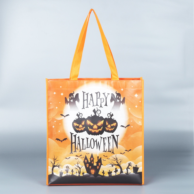Happy Halloween Shopping Tote Bag Custom Recycle Laminated Non Woven Bag Facroty Featured Image