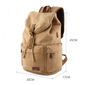 Wholesale Trendy Student Canvas Bag With USB Casual Mens Travel Laptop Backpack