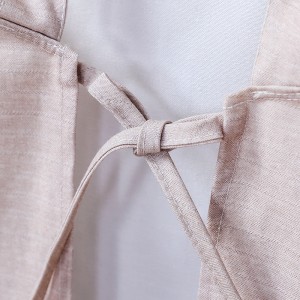 Japan Style Custom Linen Cotton Sleeveless Aprons For Cafe H Shoulder Strap Kitchen Apron