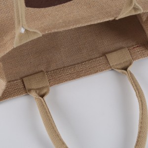 Quality Wholesale Custom Logo Waterproof Hessian Grocery Bags Eco Jute Shopping Tote Bag