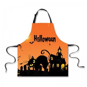 Custom Logo Print 100% Polyester Canvas Aprons Personalized Halloween Apron