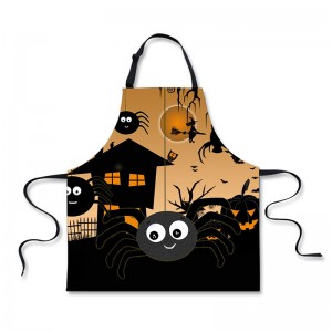 Custom Logo Print 100% Polyester Canvas Aprons Personalized Halloween Apron