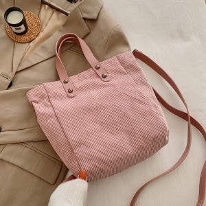 Simple Korean Sling Bag Crossbody Custom Corduroy Tote Bag
