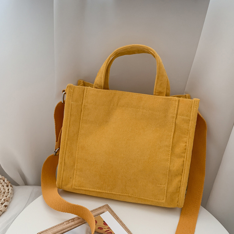 Japan Style Custom Corduroy Sling Handbag Women Korean Shoulder Bags Featured Image