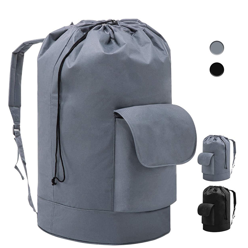Backpack Laundry Bag, Laundry Backpack with Pocket Durable Oxford Backpack Clothes Hamper Bag with Drawstring Closure for College, Travel, Laundromat Featured Image