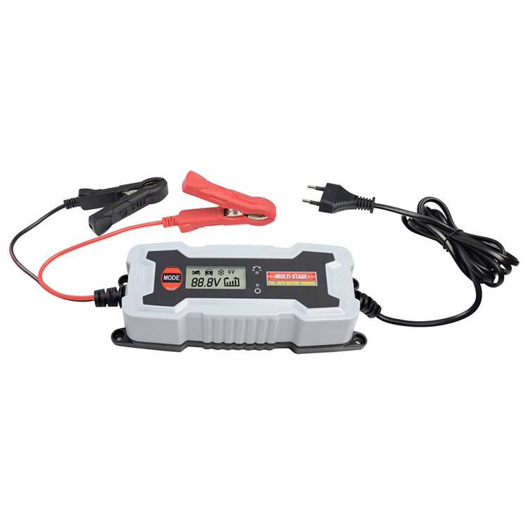 6V/1A, 12V/4A 7-Stage LCD Battery Charger and Battery Maintainer with LCD for 6 and 12V Batteries