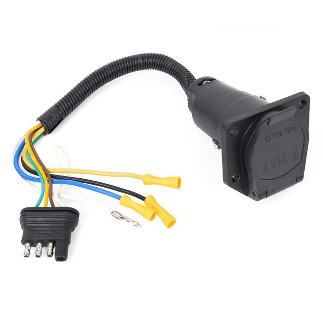 4 Way Flat Plug to 7 Way RV Blade Trailer Wiring Adapter Connector