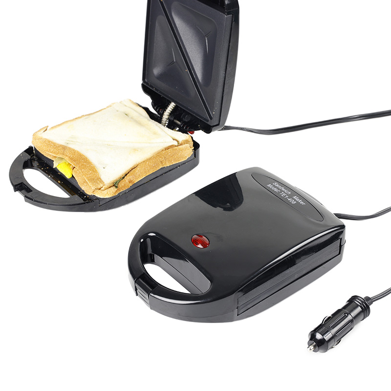 DC12V Mini Portable Fast heating Sandwich Maker With Non-Stick Cooking Plates