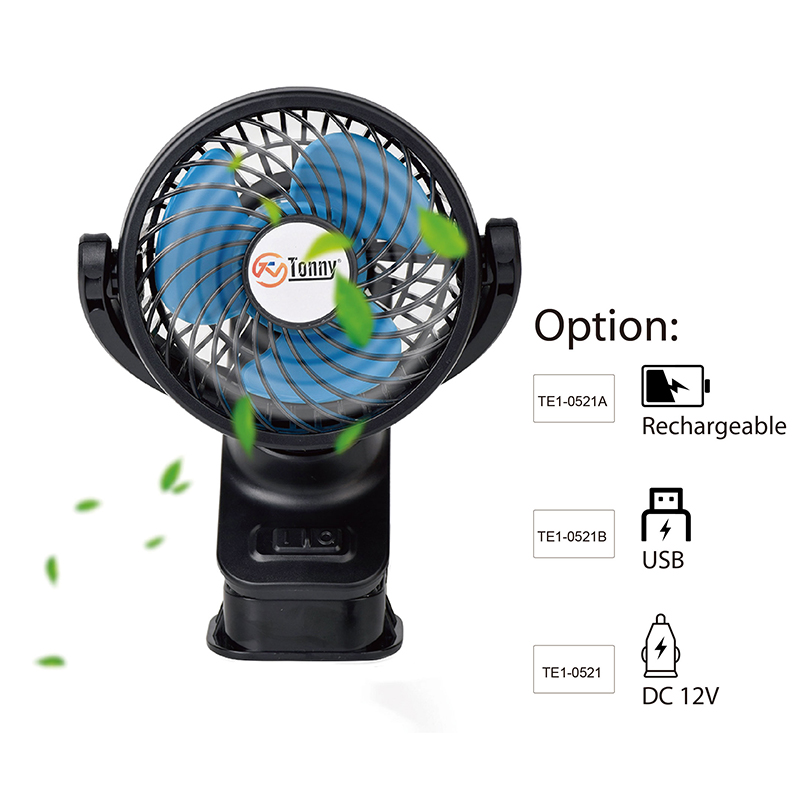 Tonny Car Clip Fan Mini Air Fan Brand New Portable 12V 4 Inch with Touch Switch and Strong Clip 6 Inch DC 12V or 24V DC