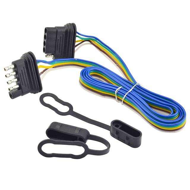 Trailer Wiring Kit 4 Flat/5 Flat Trailer Wiring Harness Extension Connector Trailer Light Kit 4 or 5 Wire Plug Connector for Utility Trailer Lights