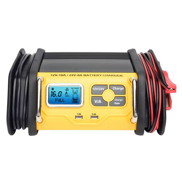 12v/16a.24v/8a Automatic Car Battery Fast Charger With Usb Outlets For Smart Phones
