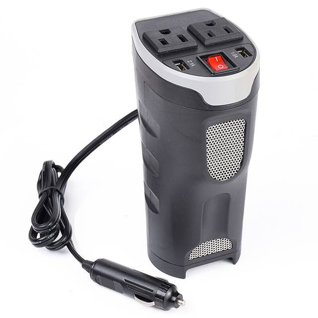 200W Car Power Inverter with Outlets & 2 USB Charging Ports, Cup-Shaped Design, Auto Inverter DC to AC Converter 200W Cup Holder Power Inverter DC 12V to 230V AC Converter with Two USB Ports Modified Sine Wave