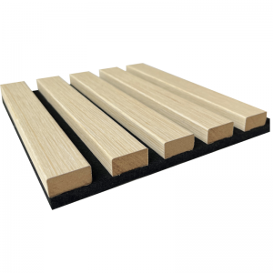 Panel acústico de lamas de madeira