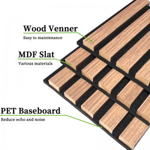 Sound Absorption Wood Veneer 3d Pet Mdf Composite Akupanel