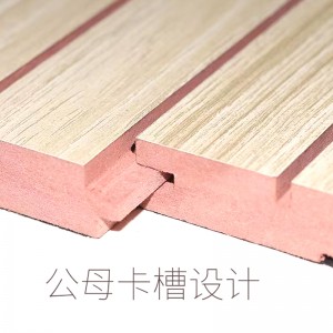 Panel acústico de madera con orificio ranurado