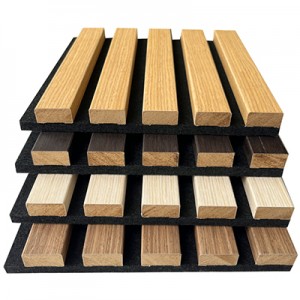 Panele ścienne z listew akustycznych z drewna / dźwiękoszczelne panele ścienne