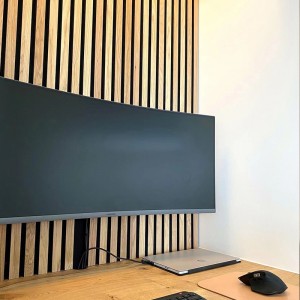 Akupanel Slatted Kayu Veneer Soundproof Panel Tembok