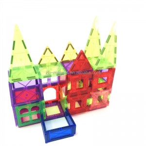 बच्चों के लिए गर्म बिक्री रंगीन प्लास्टिक 100 पीसी चुंबकीय ब्लॉक चुंबकीय बिल्डिंग टाइलें