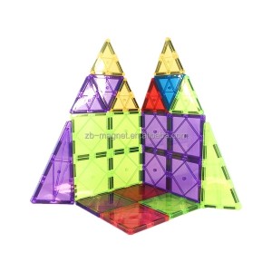 Hot Sale Colorful Plastic 100 pcs Blocks Magnetic Magnetic Building Tiles For Kids