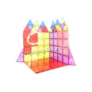3D magnetische tegels 88-delige kleurrijke magnetische blokkenset met auto
