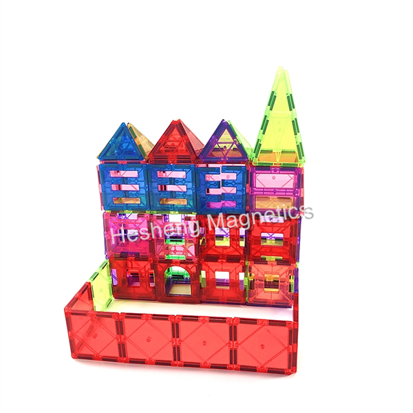 100 piezas de azulejos magnéticos transparentes 3D imanes para niños con  automóvil, coloridos bloques magnéticos de construcción, juguetes  magnéticos