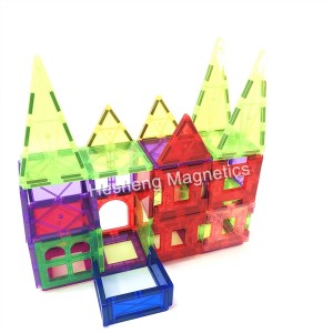 Factory Wholesale Strong ABS Eco-friendly Magnetic Building Blocks Tile No nā keiki