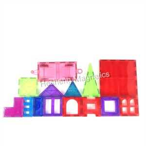 Set de blocuri cu plăci magnetice colorate, jucării educaționale cu magnet pentru construcție