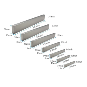 Rack per coltelli magnetici d'argentu in acciaio inox di diverse dimensioni