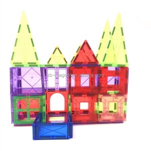 Hot Sale Kleurrijk Plastic 100 stks Magnetische blokken Magnetische bouwtegels voor kinderen