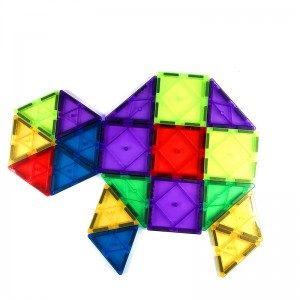 Creative Kids Magnet Puzzle Blocks Magnetic Vuas Tsev Blocks Teeb Cov Khoom Ua Si Rau Cov Menyuam