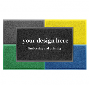 Custom Heavyweight PVC Coil Mat Logo Non-Slip Outdoor Entrance Door Mat Spaghetti Welcome Design Hotel Washable Foam Printing