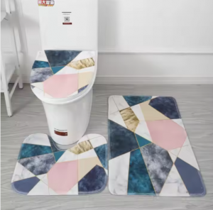 Water Absorption Non-Slip Bath Rug U-Shaped Toilet Mats Memory Foam Carpet Area Rugs Bathroom Mat Set