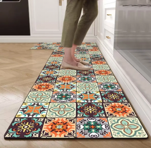 Factory Direct Sale Crystal Velvet Kitchen Floor Mat Bath Carpet Comfortable Safety Washable Absorbent Kitchen Mat Set