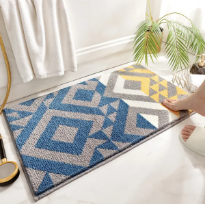 Tufted Super Soft Microfiber Rug TPR Anti Slip Backing Customized Bathroom Mat Door Mat for Home Absorbent Mat
