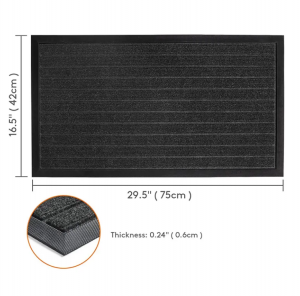 professional manufacturer double stripe door mat waterproof pvc backing Polyester floor welcome door mat