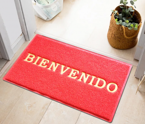 anti-slip waterproof custom embossed logo entrance mats pvc coil doormats indoor front welcome outdoordoor mats