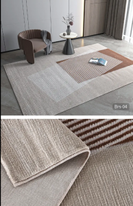 Wilton Modern Striped Woven Carpets High Pile Machine Made Home Carpet