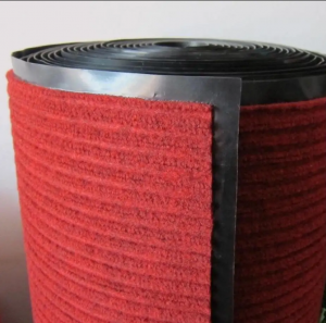 Non Slip Indoor Outdoor Double Ribbed Door Mat Stripe Floor Carpet with PVC Backing