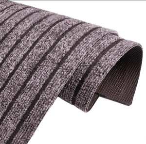 Coffee colored PVC backed seven strip carpet is easy to install and clean, with the highest anti slip standards