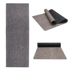 Non-Toxic reversible eco custom organic jute linen rubber yoga mat