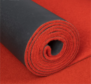 Hot Selling Anti-Slip PVC Backed Red Carpet with Flowers Soft Washable Polyester Rug for Office Home Weddings Prayers Hotels