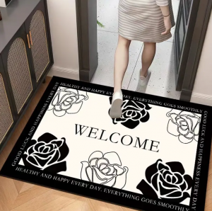 Scissor door restaurant rectangular pattern polyester short velvet carpet diatom mud bathroom carpet
