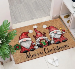 New Arrival Cute Dog Printed Rectangular Shape Welcome Crystal Velvet Entrance Floor Mat Washable Anti Slip Door Mat