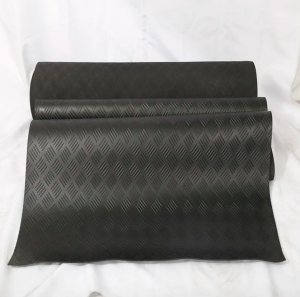 Anti Slip Black Garage Rubber Mat Flooring Custom Pattern Corrugated Fine Ribbed Grooved Coin Rubber Sheet