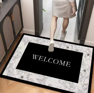 Scissor door restaurant rectangular pattern polyester short velvet carpet diatom mud bathroom carpet