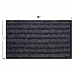 Commercial single color plain ribbed doormat PVC backing door mat