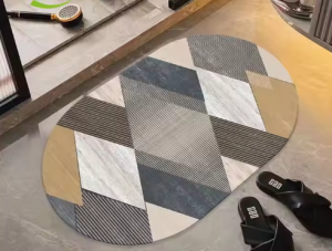 3D Printed Patterns Bath Mats Water Absorbent Quick Drying Non-slip with Rubber Back for Door Floor Custom-shaped Bathroom Mat